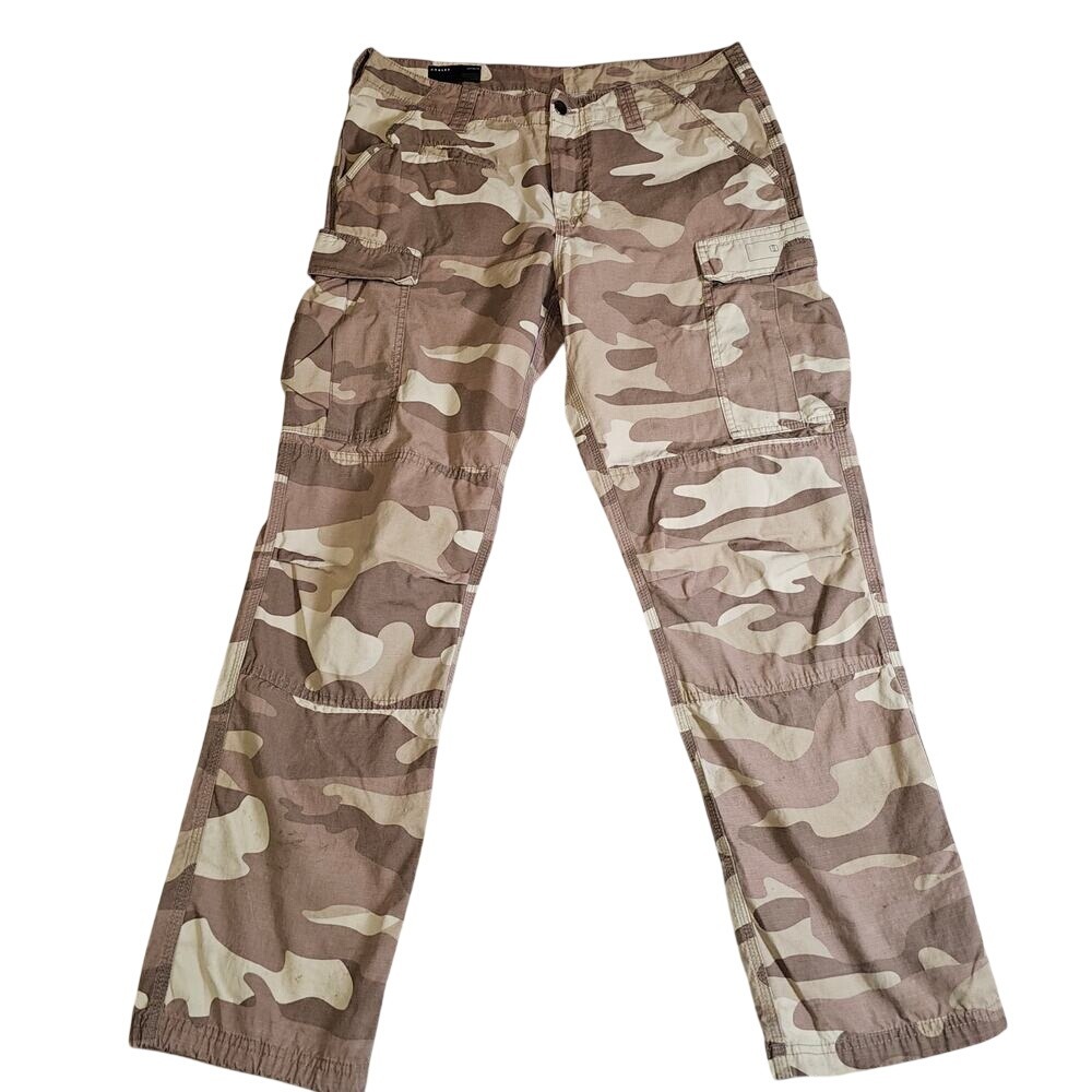Oakley Men's Brown and Tan Camo Cargo Pants Custom Fit Size 33 100% Cotton